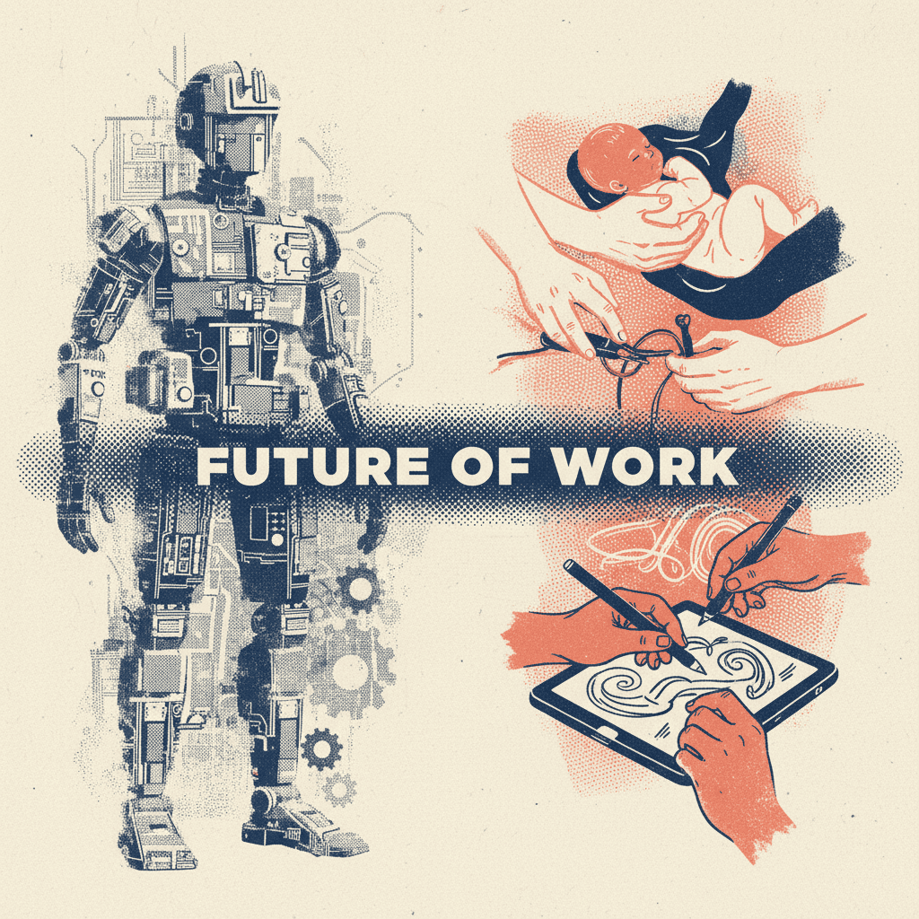 Abstract illustration showing human skills that AI cannot replicate